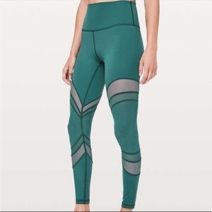 lululemon athletica Teal Mesh Panel Leggings